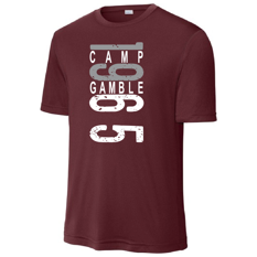 Tee Moisture Wicking Maroon Camp Gamble