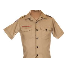 Shirt Uniform Youth Tan Poplin Short Sleeve