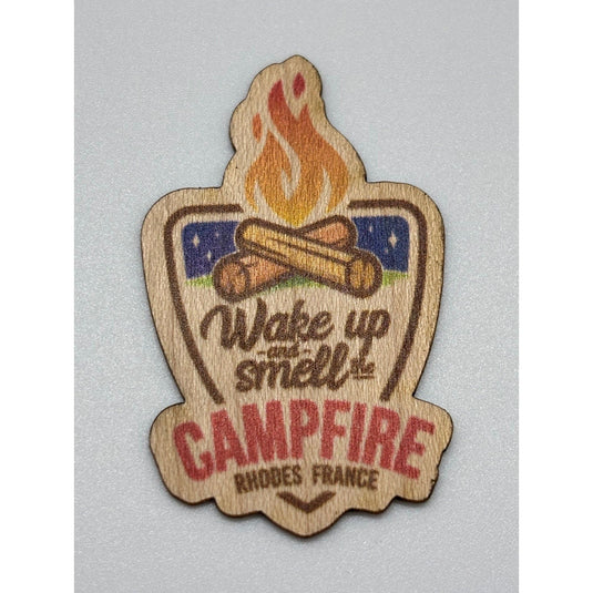Sticker Mini Wooden - Wake Up Campfire Rhodes France