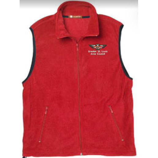 Vest Red Fleece (Full Zip) - Shawnee Lodge