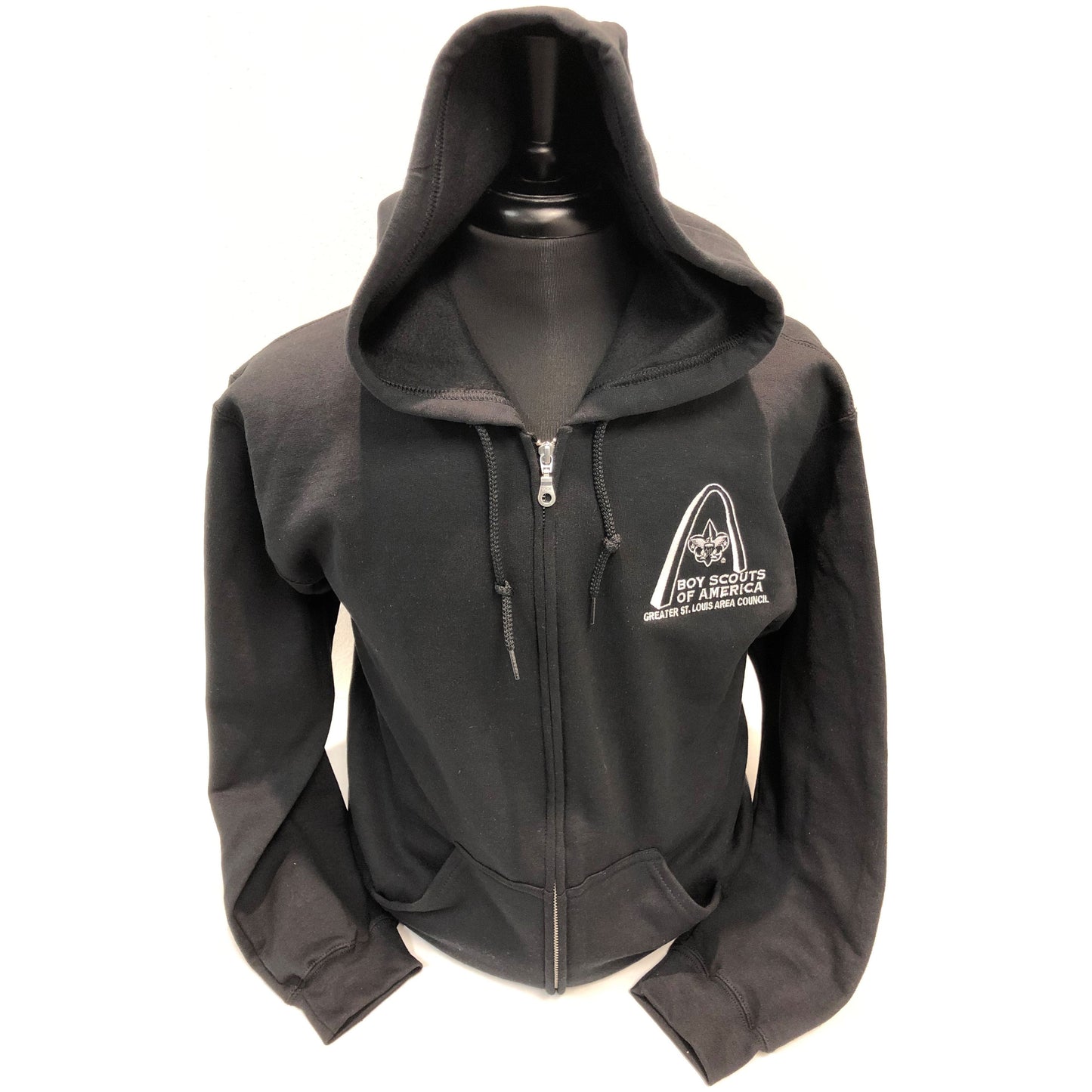 Hoodie Full Zip - GSLAC Arch Embroidered Logo - Men's Black