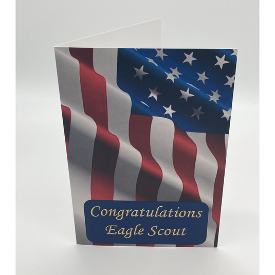 Card Eagle Congrats with Flag