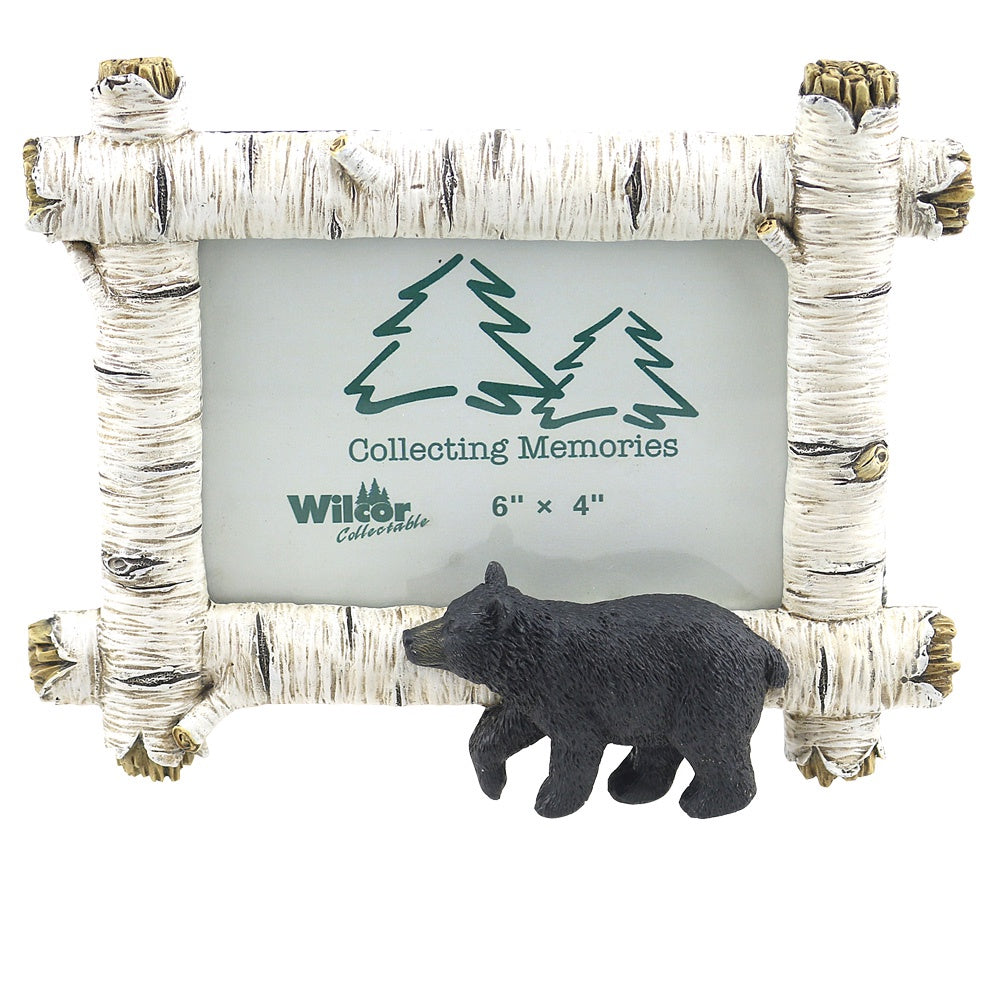 Picture Frame 6 x 4 - Birch Logs with Bear