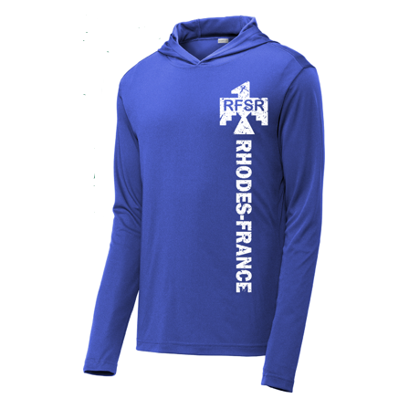 Hooded LS Tee Moisture-Wicking Rhodes France Royal