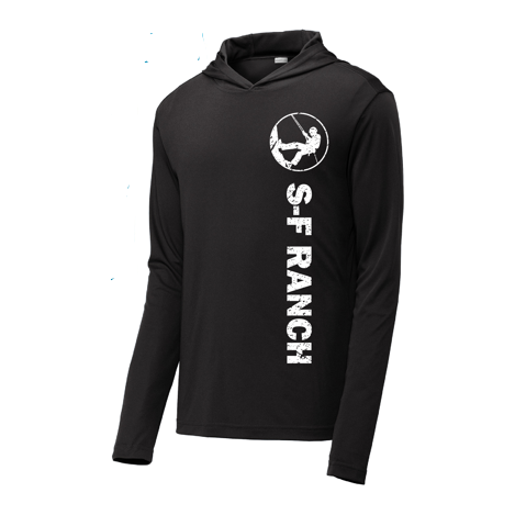 Hooded LS Tee Moisture-Wicking S-F Ranch Black