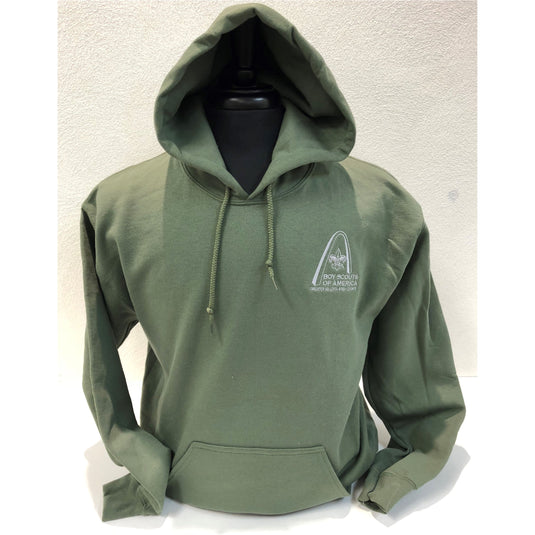 Hoodie - GSLAC Arch - Men's Military Green - Embroidered Logo