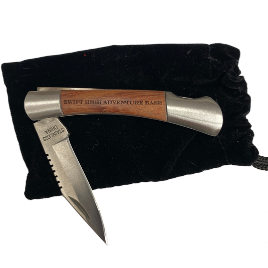 Knife Wooden with Black Case - Swift