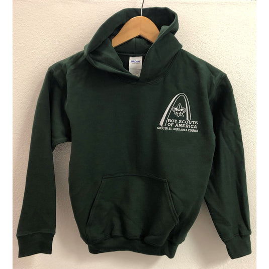 Hoodie - GSLAC Arch - Youth Hunter Green - Embroidered Logo