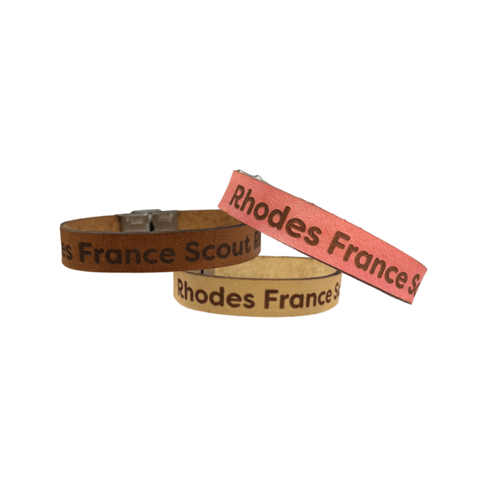 Bracelet 10MM Leather - Rhodes France Scout Reservation