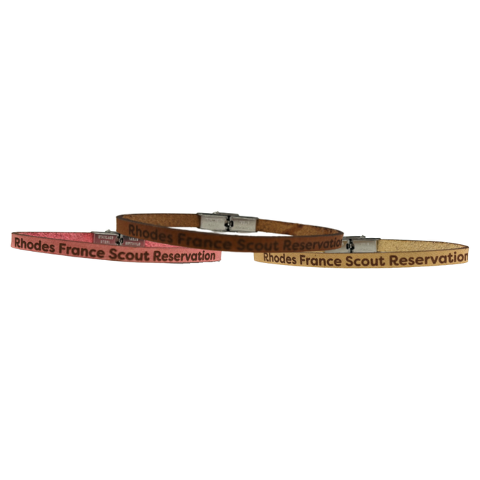 Bracelet 5MM Leather - Rhodes France Scout Reservation