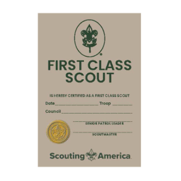 Pocket Certificate Rank First Class