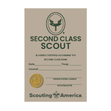 Pocket Certificate Rank Second Class
