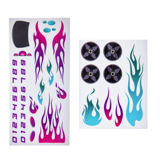 Decal PWD Blue Pink and Purple Flames