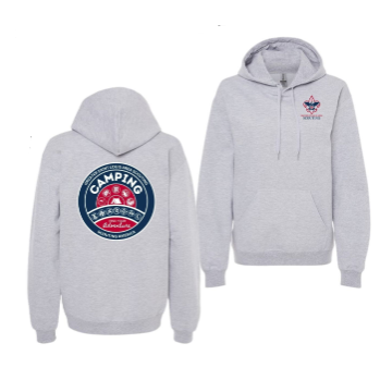 Load image into Gallery viewer, Hoodie Grey Camping with Logo

