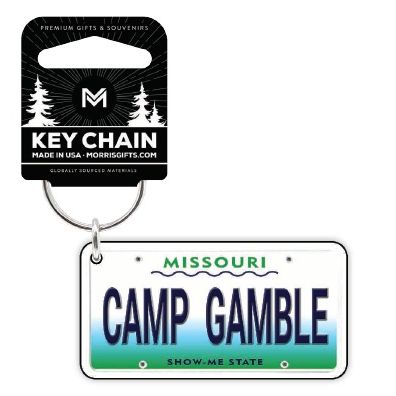 Keychain License Plate Camp Gamble