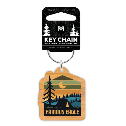 Keychain Bamboo Colors with Tent Famous Eagle