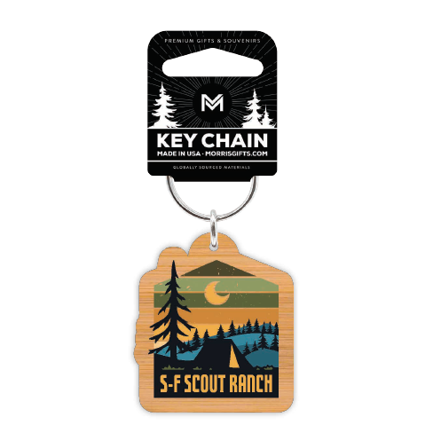 Keychain Bamboo Colors with Tent S- F Scout Ranch