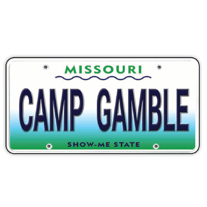 Magnet License Plate Camp Gamble