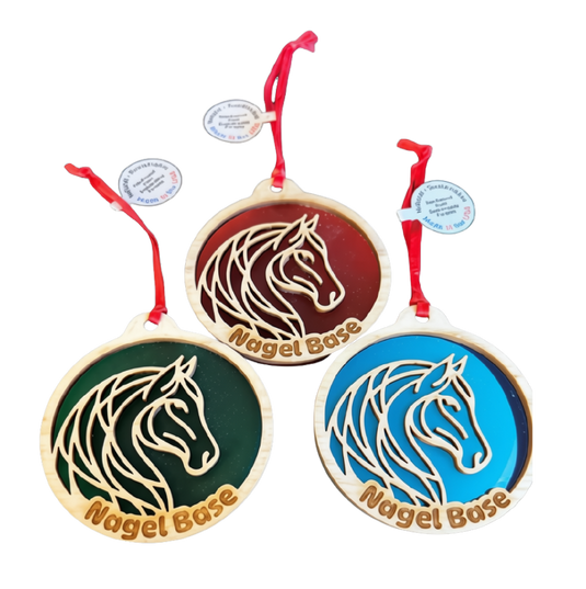 Ornament Frosted Acrylic Horse Head - Nagel