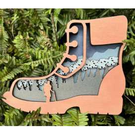 Shelf Sitter - Blue Hiking Boot