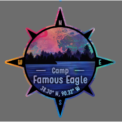 Sticker Foil Compass Famous Eagle