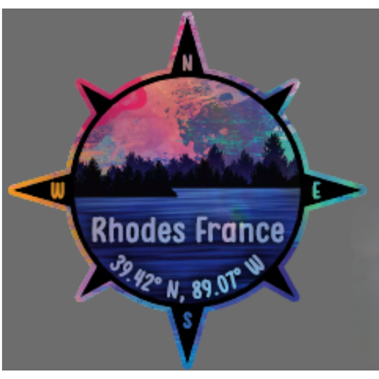 Sticker Foil Compass Rhodes France