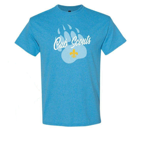 *PRE-ORDER* T-Shirt Cub Scouts Heather Sapphire with Pawprint