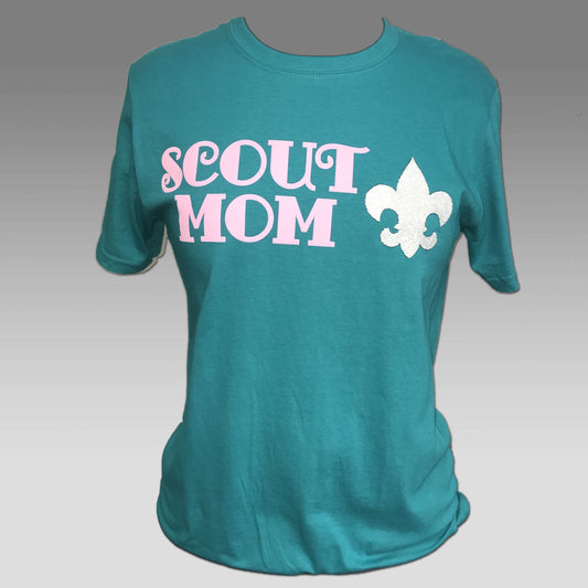 T-Shirt Teal Scout Mom Bling