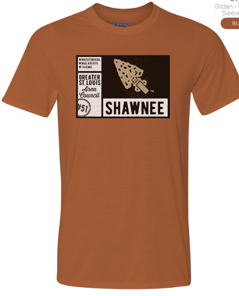 T-Shirt Texas Orange SS Shirt Postcard Design - Shawnee Lodge
