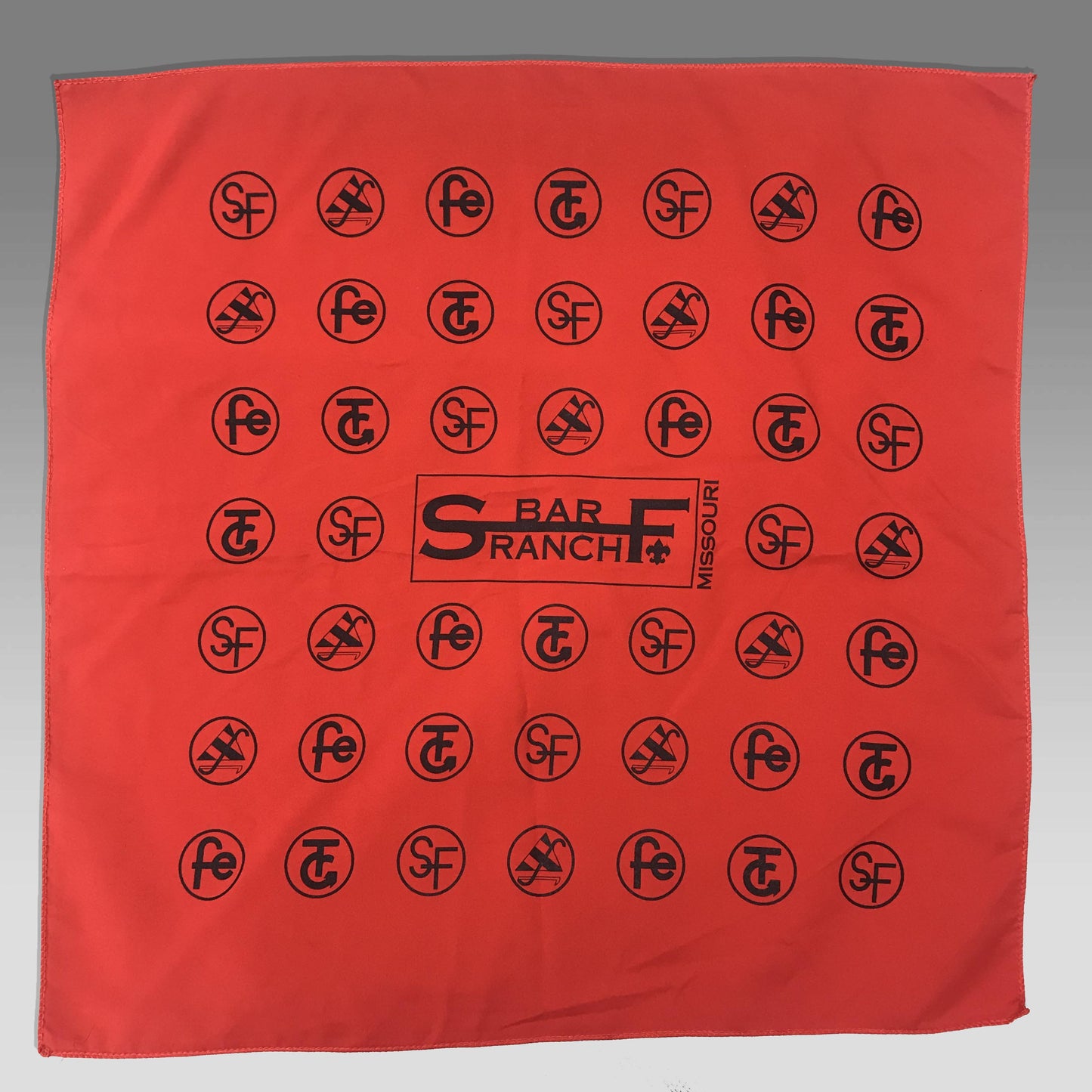 Bandana S Bar F camp logos red