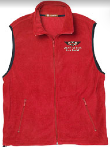 Vest Red Fleece (Full Zip) - Shawnee Lodge