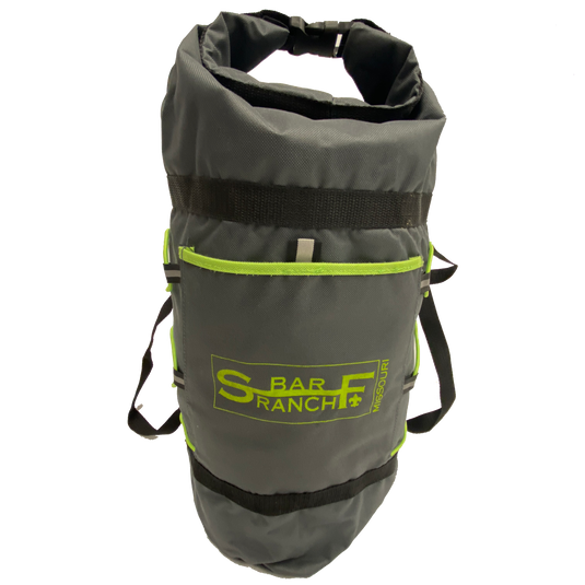 Bag Duffle Backpack Gray with Green S Bar F