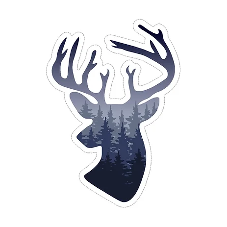 Sticker Deer Head with Trees