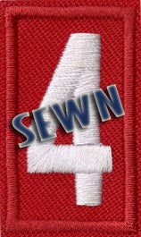 SEWN - Emblem Unit Number - Red