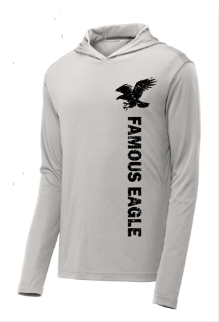 Hooded LS Tee Moisture-Wicking Famous Eagle Silver