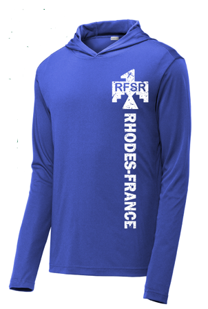Hooded LS Tee Moisture-Wicking Rhodes France Royal