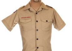 Shirt Uniform Men's Tan Poplin Short Sleeve