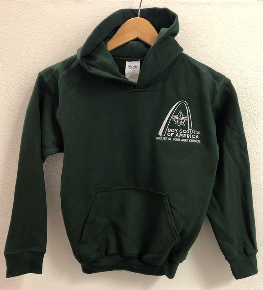 Hoodie - GSLAC Arch - Youth Hunter Green - Embroidered Logo